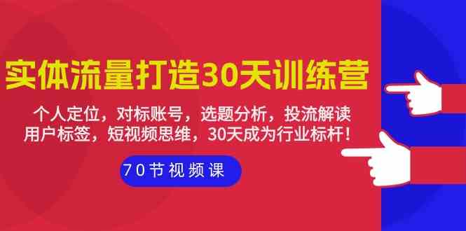 实体流量打造30天训练营：个人定位，对标账号，选题分析，投流解读（70节）-红果网创