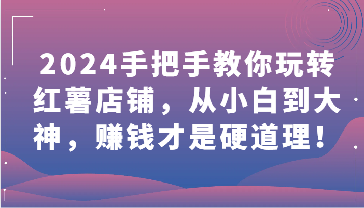 2024手把手教你玩转红薯店铺，从小白到大神，赚钱才是硬道理！-红果网创