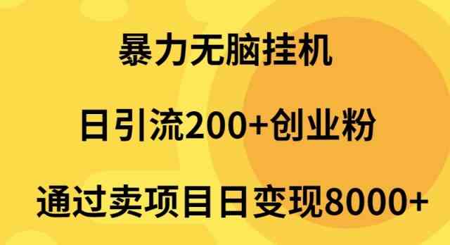 （9788期）暴力无脑挂机日引流200+创业粉通过卖项目日变现2000+-红果网创