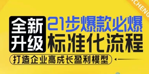 21步爆款必爆标准化流程，全新升级，打造企业高成长盈利模型-红果网创