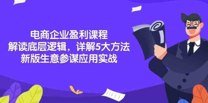 电商企业盈利课程：解读底层逻辑，详解5大方法论，新版生意参谋应用实战-红果网创